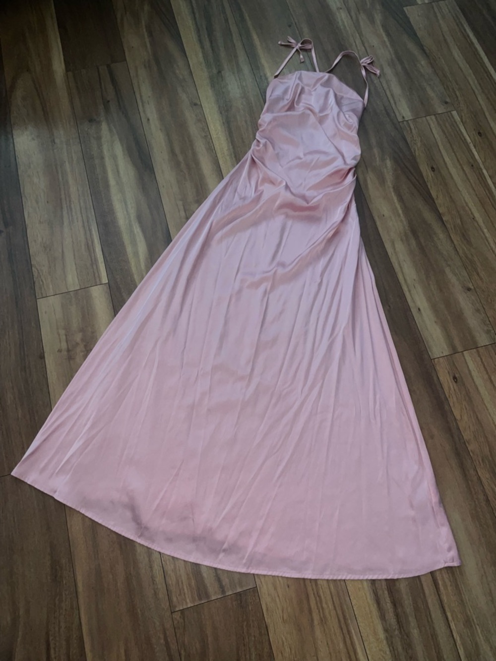 SHEIN Light Pink Satin Slip Maxi Dress